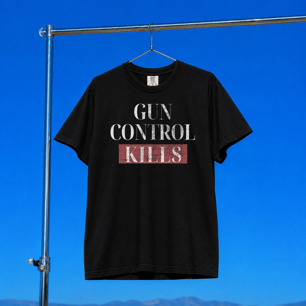 Black Guns Matter Merch 2026 Gun Control Kills T-Shirt Black Pro 2A Shirt Gift For Him