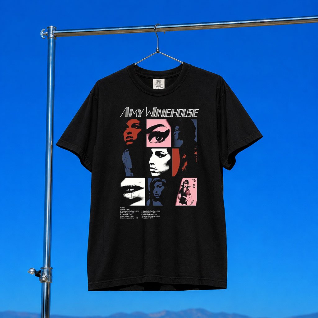 Amy Winehouse Merch 2026 Back To Black Album Montage T-Shirt Gifts For Music Lovers