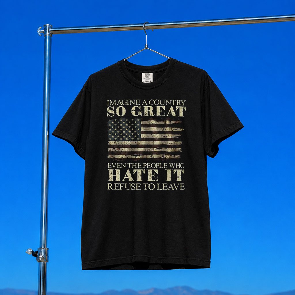 1 Nation Design Merch 2026 A Country So Great T-Shirt USA Flag Shirt Patriotic Gift Ideas