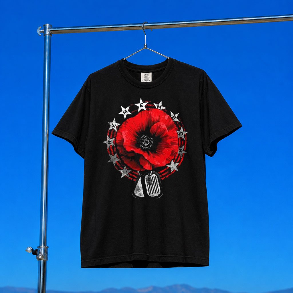 1 Nation Design Merch 2026 Remember Poppy Edition Shirt Veteran Day Apparel Gift For Patriots