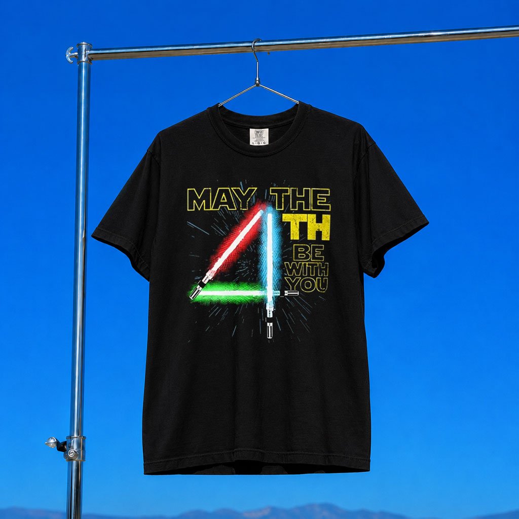 1 Nation Design Merch 2026 May The 4Th Be With You T-Shirt Star Wars Inspired Tee Stepdad Gift
