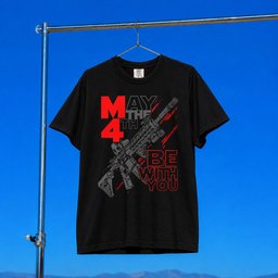 1 Nation Design Merch 2026 M4 May The 4Th Be With You T-Shirt Star Wars Inspired Shirt Dad Gift
