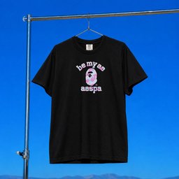 Aespa Merch 2026 BAPE X Aespa Collage T-Shirt Black Be My AE Shirt Present For Kpop Fans