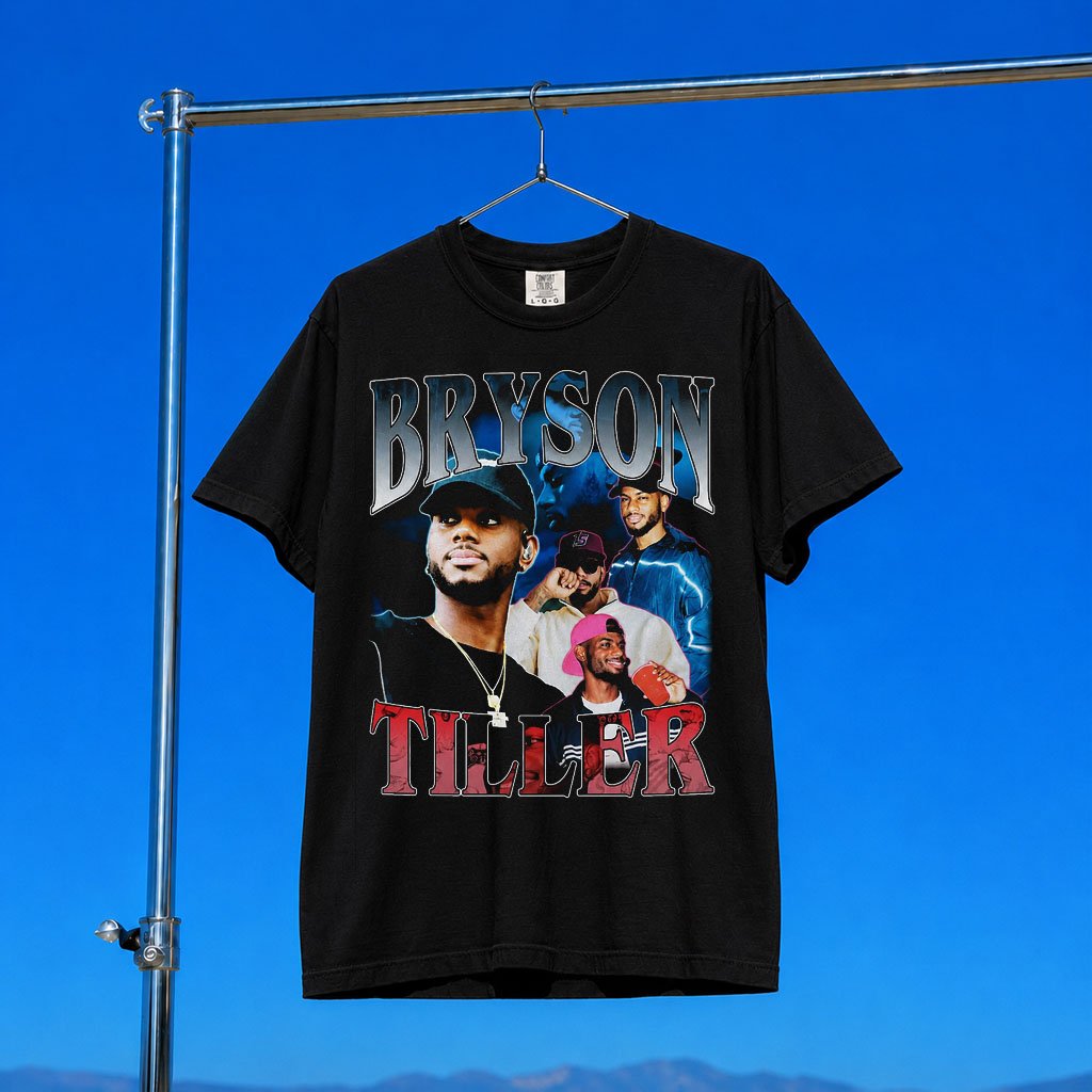 Bryson Tiller Merch 2026 Blue And Red Split LA 1905 Bryson Tiller T-Shirt Gift For Rapper Fans