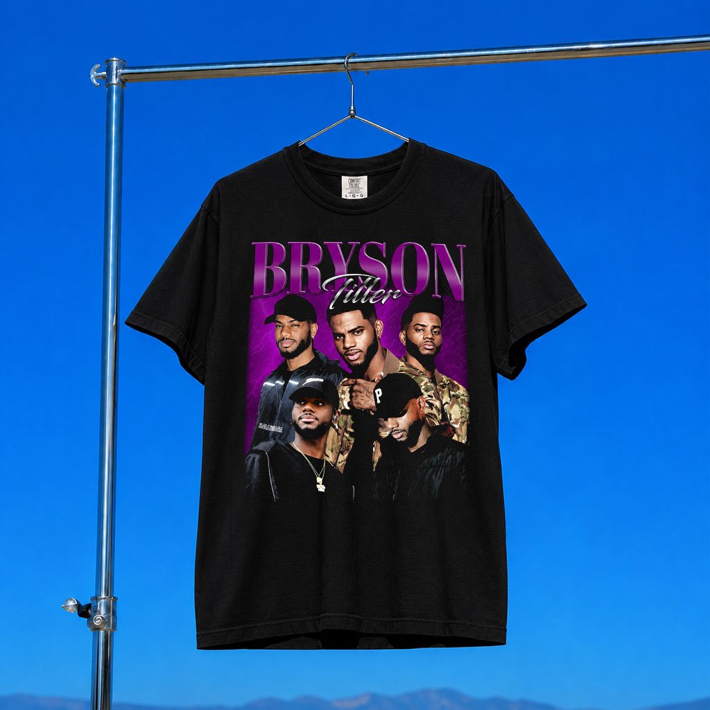 Bryson Tiller Merch 2026 Purple Background Retro Bootleg LA 1905 Bryson Tiller T-Shirt Fan Gift