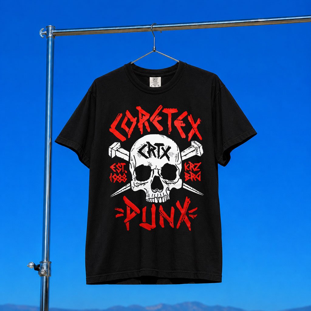 Coretex Records Merch 2026 Coretex Punx T-Shirt Black Music Gift Ideas For Guys