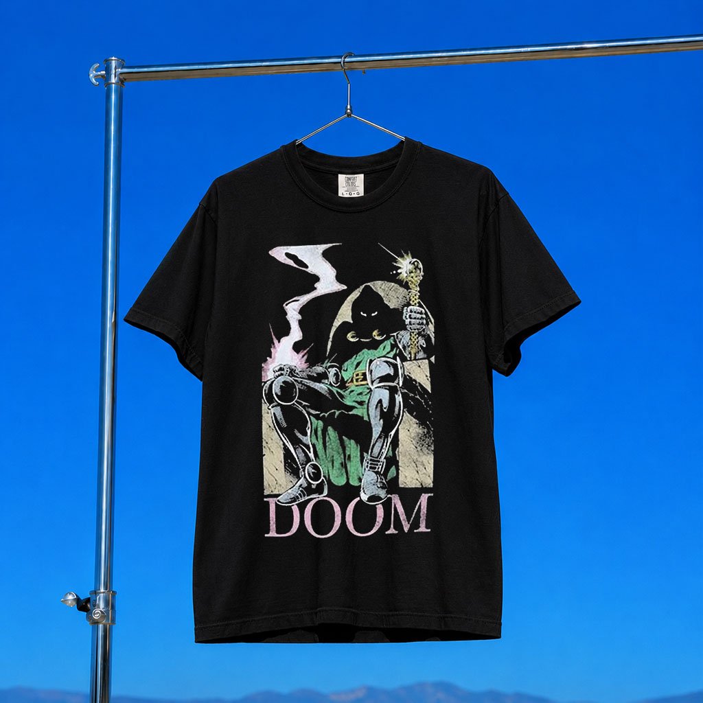 Dr Doom Merch 2026 Doctor Doom Shadows Vintage T-Shirt Marvel Fan Clothing Gift For Him