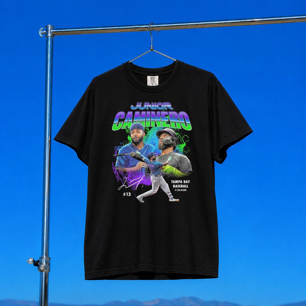 Foul Territory Merch 2026 Junior Caminero T-Shirt #13 Tampa Bay Baseball Merch Fan Gifts