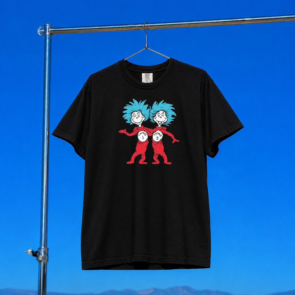 Cat In The Hat Merch Dr Seuss The Cat In The Hat Thing One And Thing Two T-Shirt BFF Gifts