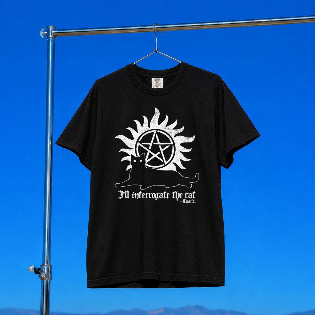 Culturefly Merch 2026 Supernatural Castiel Cat T-Shirt Supernatural Merch Gift For Fans