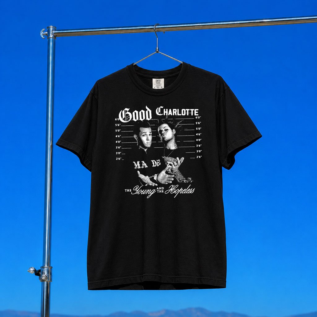 Good Charlotte Merch 2026 Old School Mugshot T-Shirt Gift Ideas For Rock Music Lovers