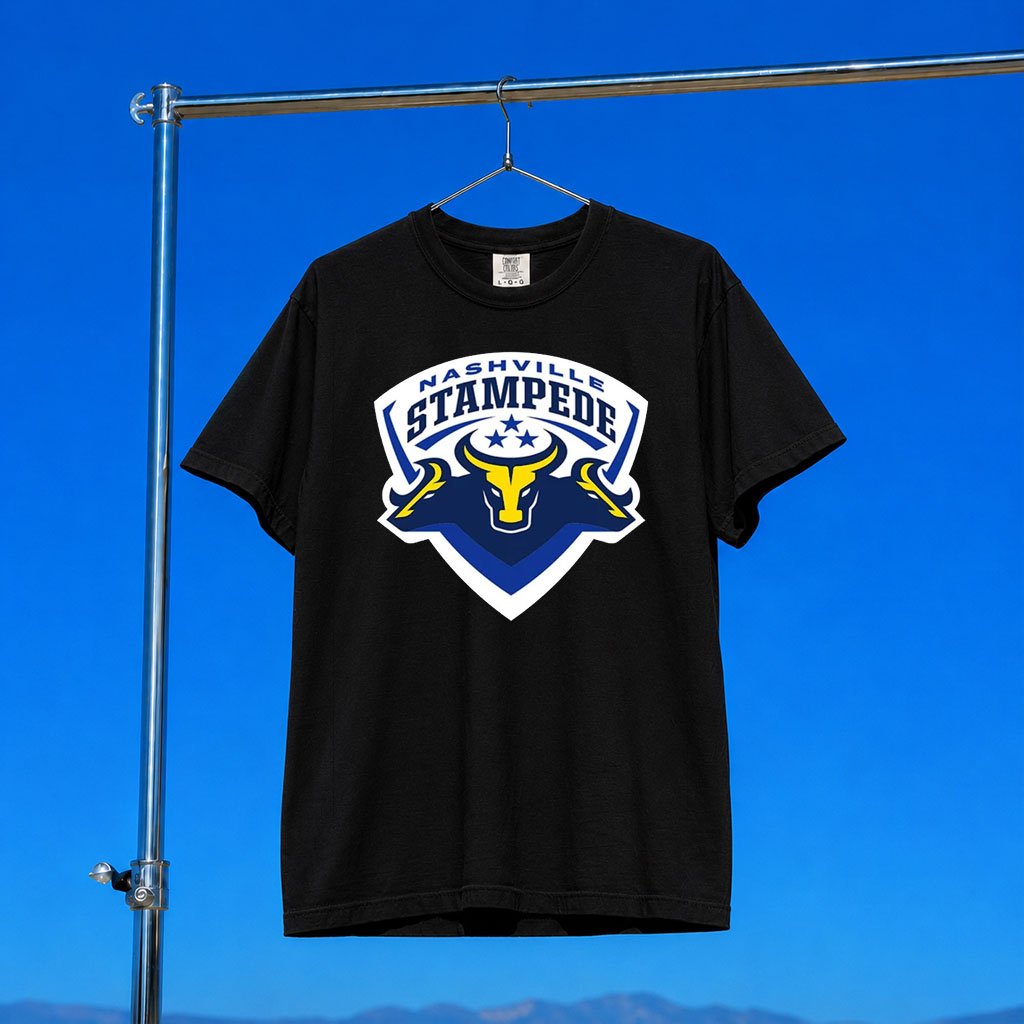 PBR Merch 2026 Nashville Stampede Logo T-Shirt Black Gift For Bull Riding Lovers