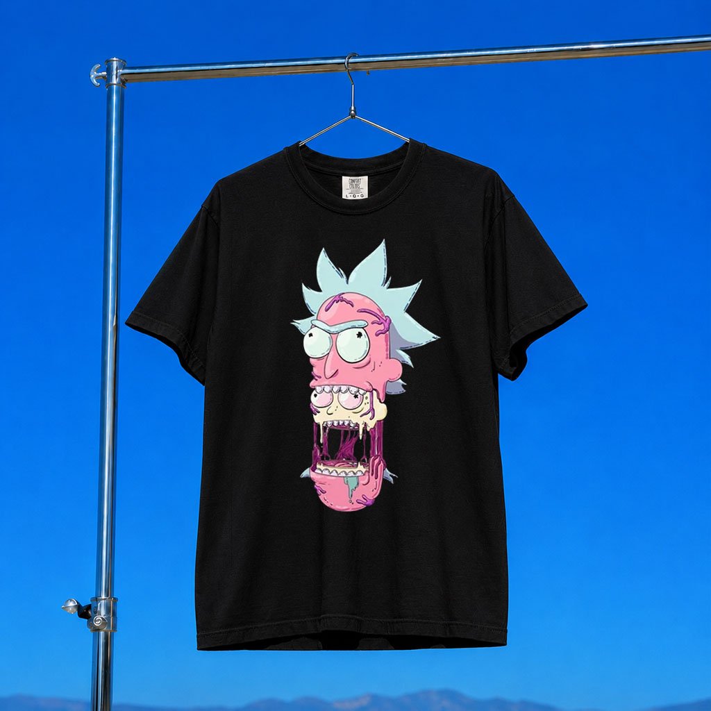 Rick And Morty Merch 2026 Trippy Rick T-Shirt Black Funny Cartoon Shirt Gift For Fans