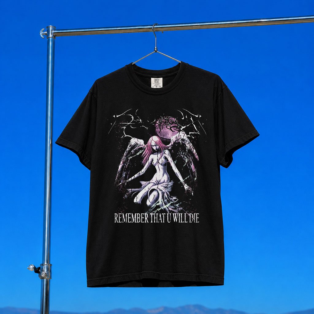 Polyphia Merch 2026 Moonlit Vintage Black T-Shirt Remember That U Will Die Shirt Fan Gifts