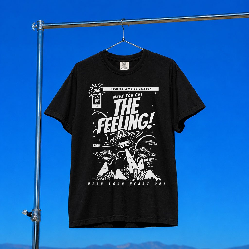 Nightly Merch 2026 The Feeling T-Shirt Black Wear Your Heart Out Shirt Gift For Band Fans