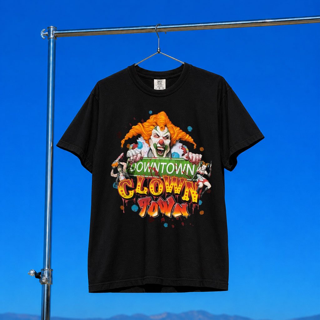 Halloween Horror Nights Merch Halloween Horror Nights 2026 Downtown Clown Town T-Shirt Black