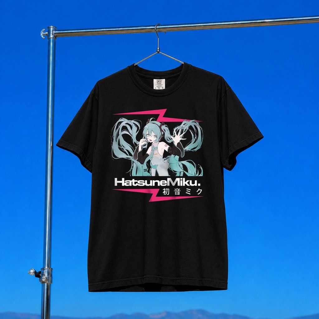 Hatsune Miku Merch 2026 Electric Mike Hatsune Miku Black T-Shirt Best Gifts For Fans