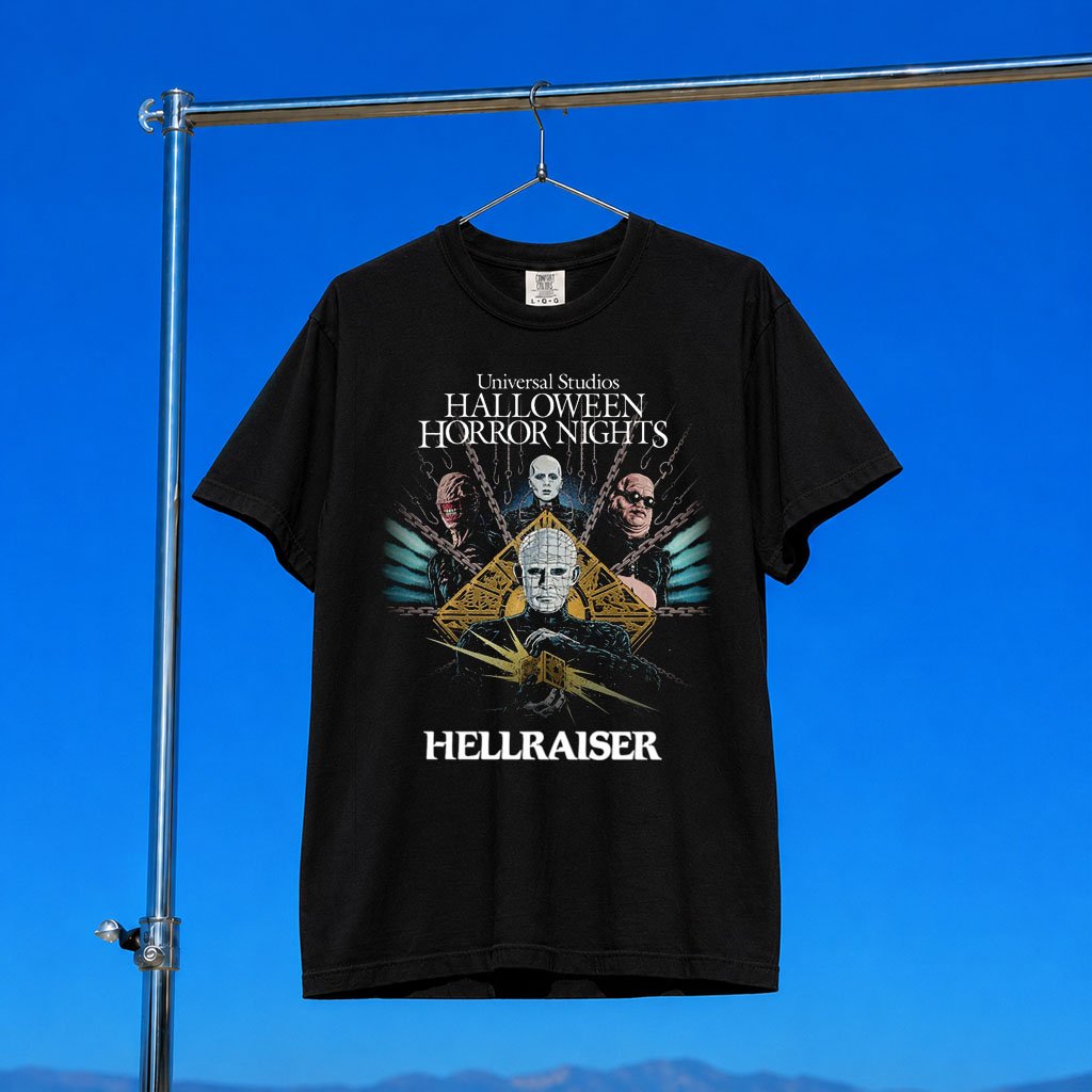 Halloween Horror Nights Merch 2026 Hellraiser Key Art T-Shirt HHN Merch Present For Horror Fans