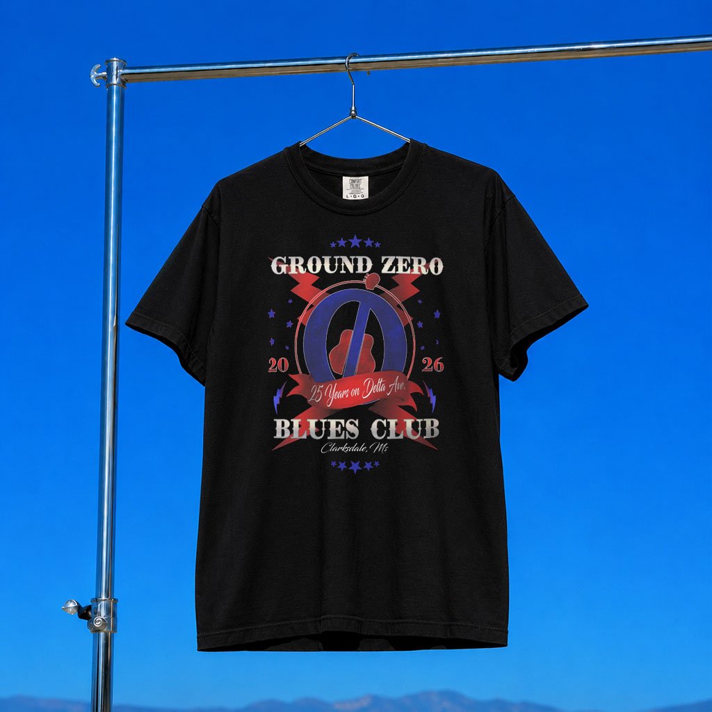 Ground Zero Blues Club Merch 2026 GZBC Anniversary T-Shirt 25 Years On Delta Ave Shirt
