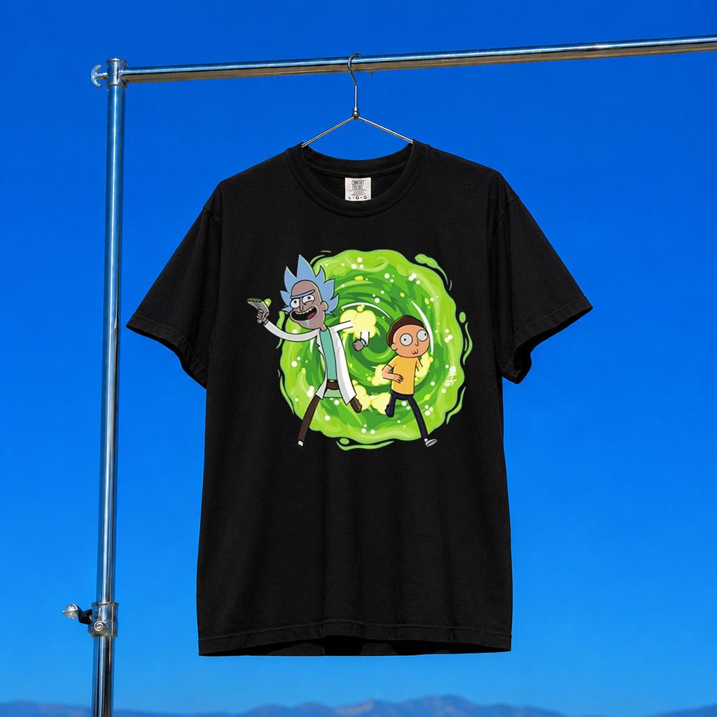 Rick And Morty Merch 2026 Rick And Morty Portal T-Shirt Funny Sci Fi Cartoon Shirt Fan Gifts