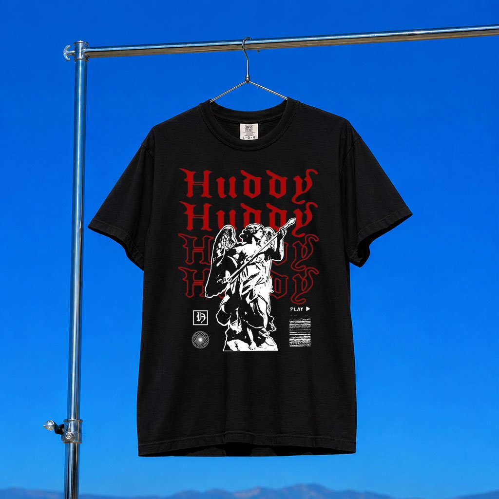 Mainfactor Merch 2026 Huddy Statue T-Shirt Black Huddy Merch Present For Brothers