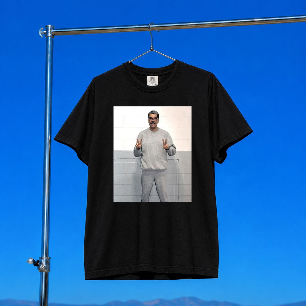 Nicolas Maduro Peace Signs Jailhouse Photo T-Shirt Venezuelan President Nicolas Maduro Captured