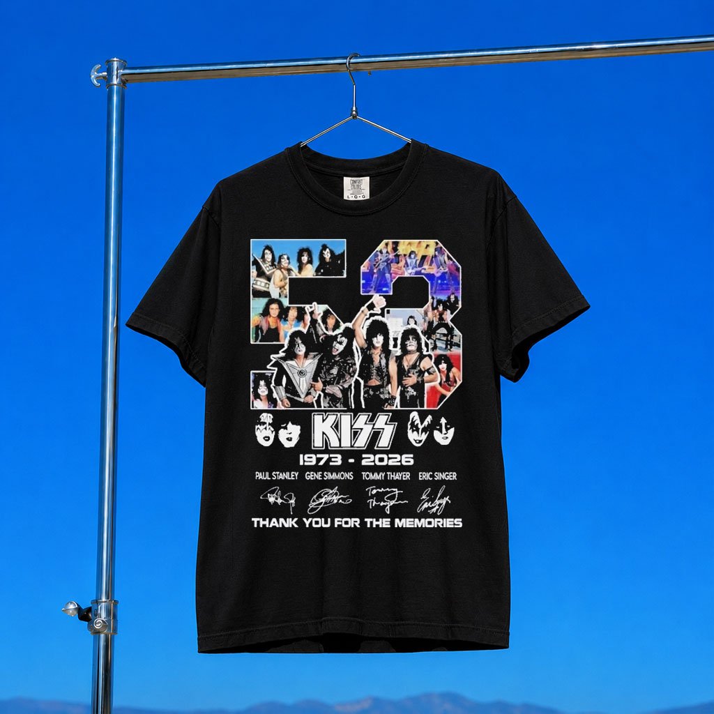 KISS Merch KISS Band 53rd Anniversary 1973 2026 T-Shirt Thank You For The Memories Tee Signed
