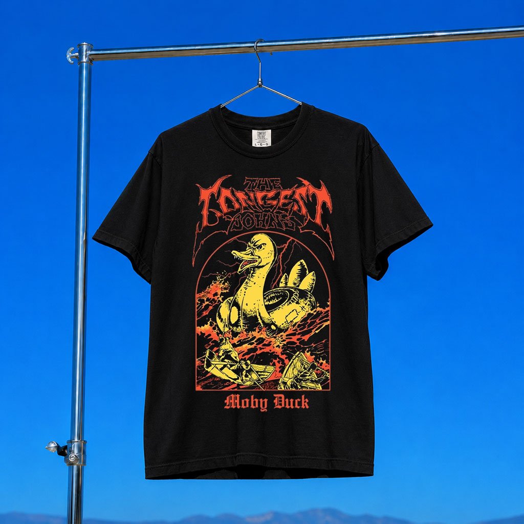 The Longest Johns Merch 2026 Moby Duck Black T-Shirt Unique Gifts For Music Lovers