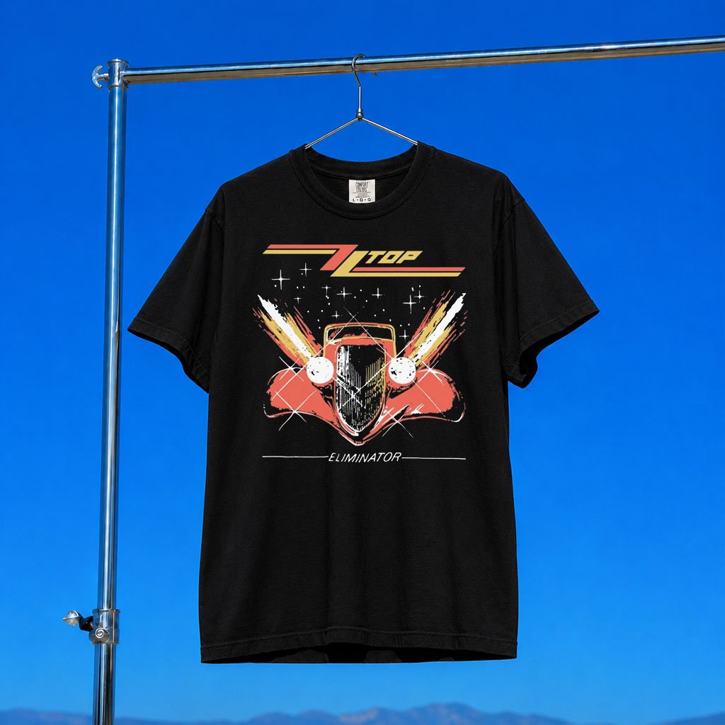 ZZ Top Merch 2026 Eliminator Illustrated T-Shirt Music Related Gifts For Guys