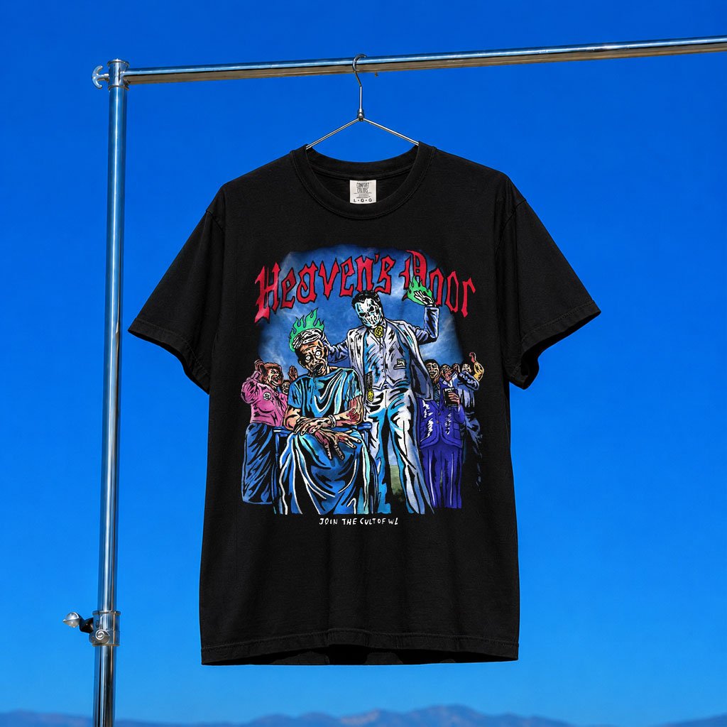 Warren Lotas Merch 2026 Heaven_s Door T-Shirt Black Join The Cult Of WL Shirt Gifts Ideas