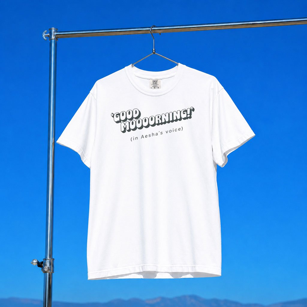 Aesha_s Merch 2026 Good Moooorning T-Shirt White Aesha Scott Merch Gift Ideas For Her