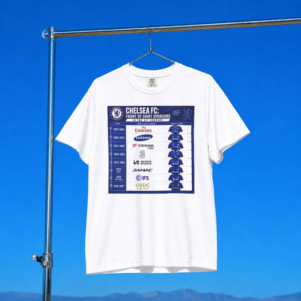 Chelsea Front Of Shirt Sponsor T-Shirt Chelsea FC Merch Gifts For Football Fan