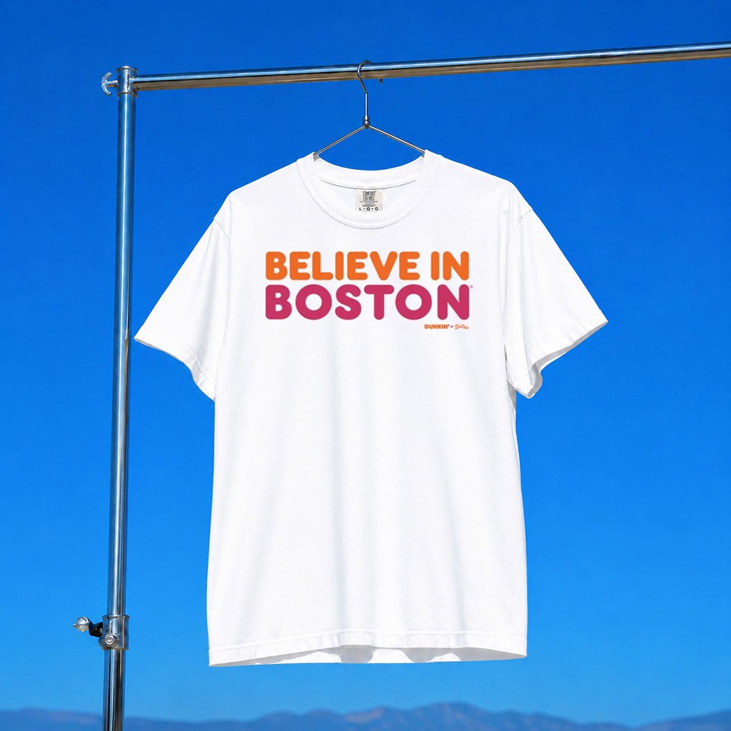 Dunkin_ x Sully_s Merch 2026 Believe In Boston x Dunkin_ T-Shirt White Gift For Friends
