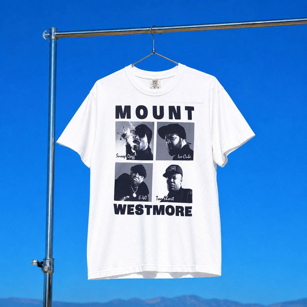 Mount Westmore Merch 2026 Mount Westmore T-Shirt Snoop Dogg E40 Ice Cube Too Short Clothing