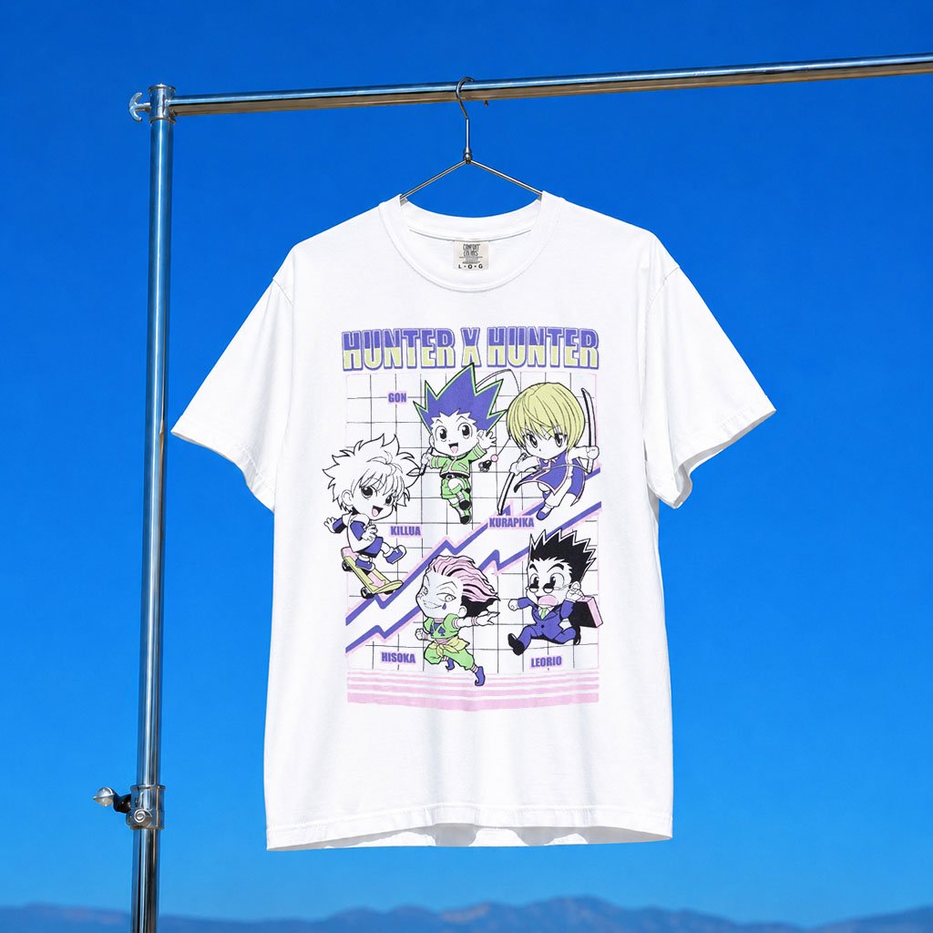 Hunter X Hunter Merch 2026 Hunter X Hunter Chibi Group Grid T-Shirt Cute Gift For Friends
