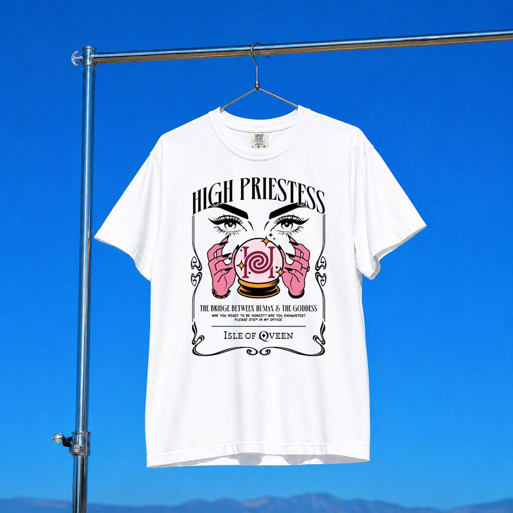 Qveen Herby Merch 2026 High Priestess T-Shirt White Isle Of Qveen Shirt Gift For Rapper Fans