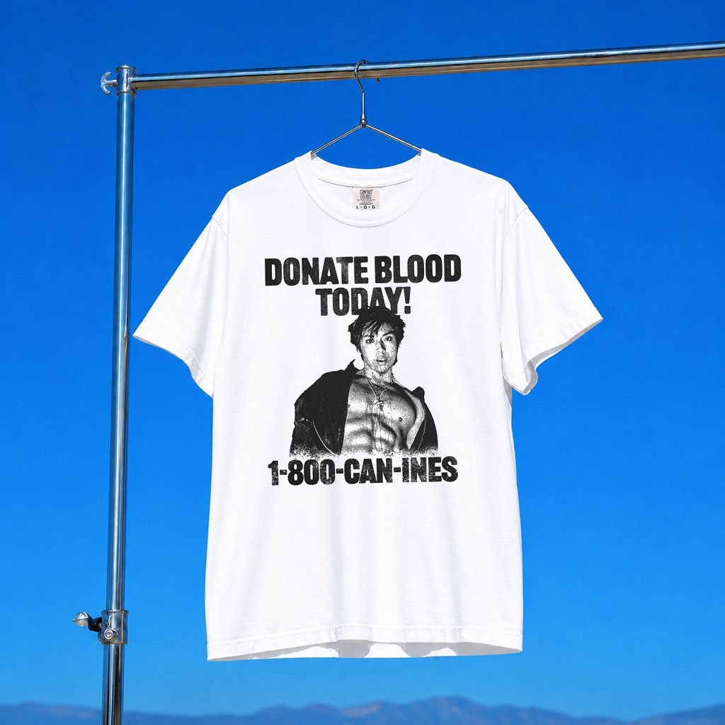 Mad Tsai Merch 2026 1-800-Can-Ines White T-Shirt Donate Blood Today Shirt Gift For Fans
