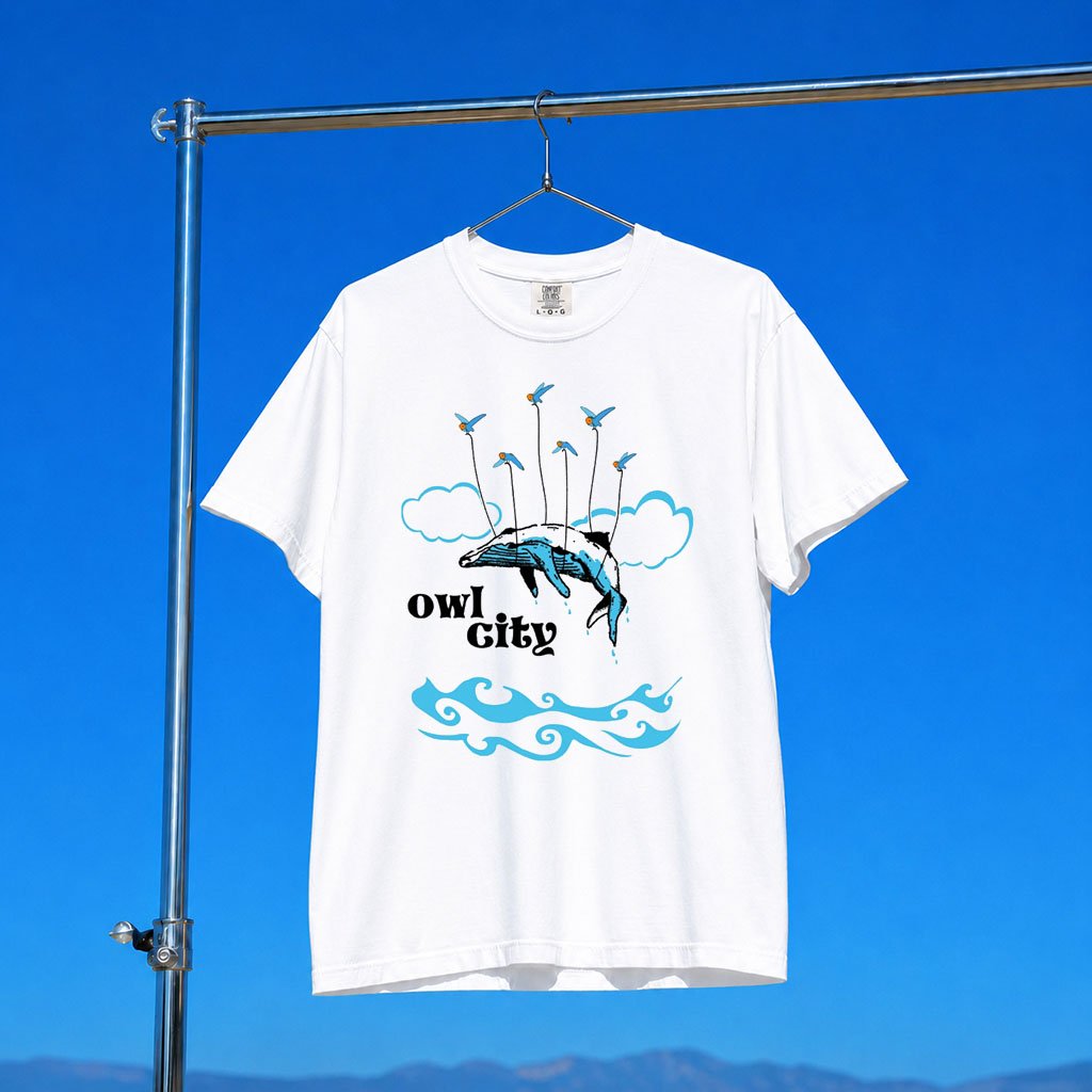Owl City Merch 2026 Flying Whale T-Shirt Owl City Shirt Gift For Music Lovers