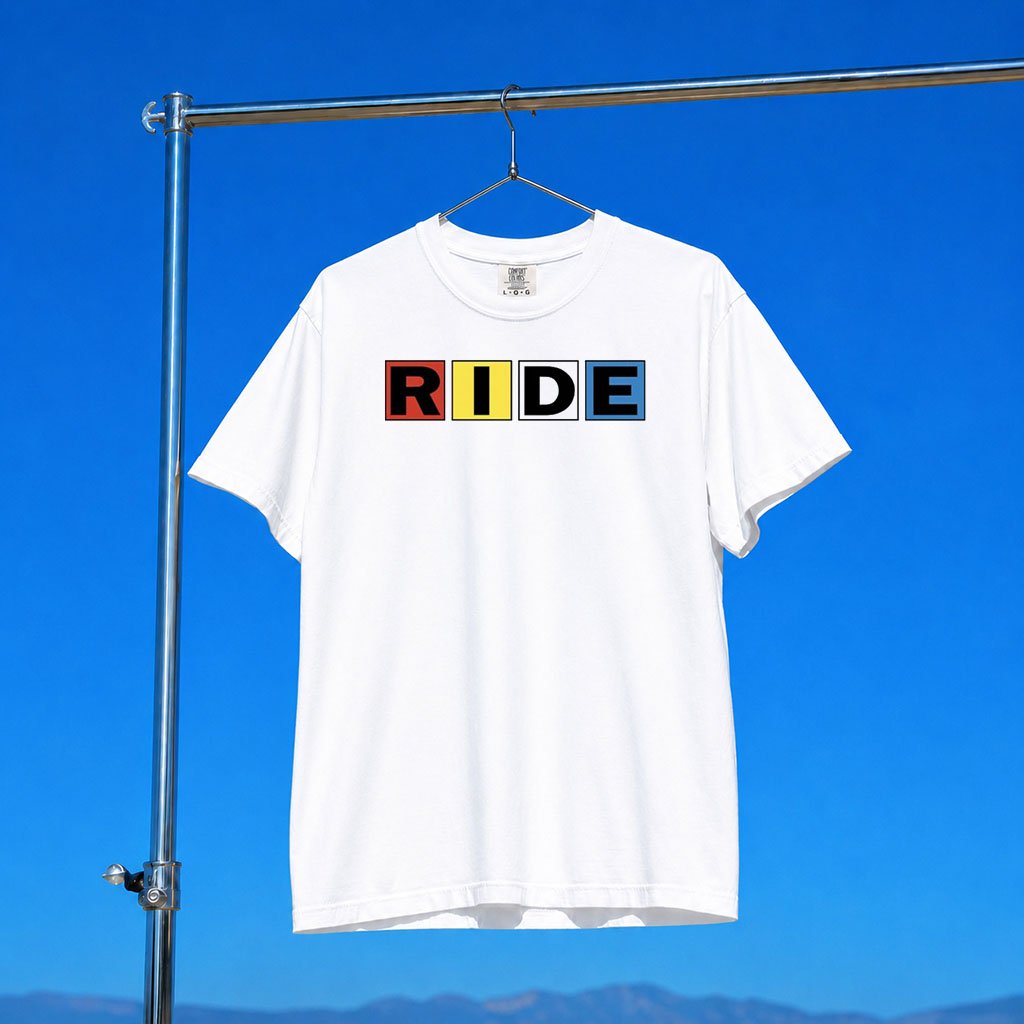 Ride Band Merch 2026 Logo Blocks White T-Shirt Gifts For Rock Music Lovers