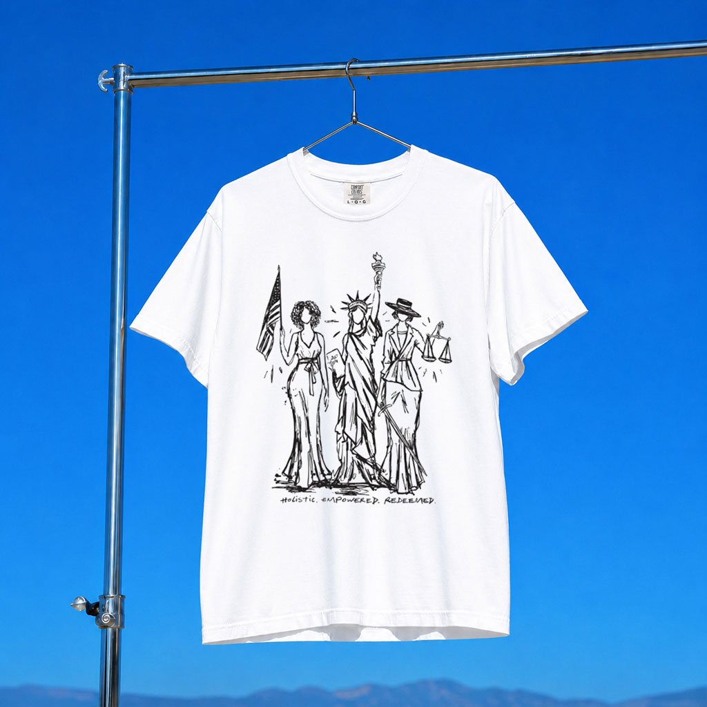 TPUSA Merch 2026 Women Of Liberty T-Shirt Holistic Empowered Redeemed Shirt Patriotic Gifts
