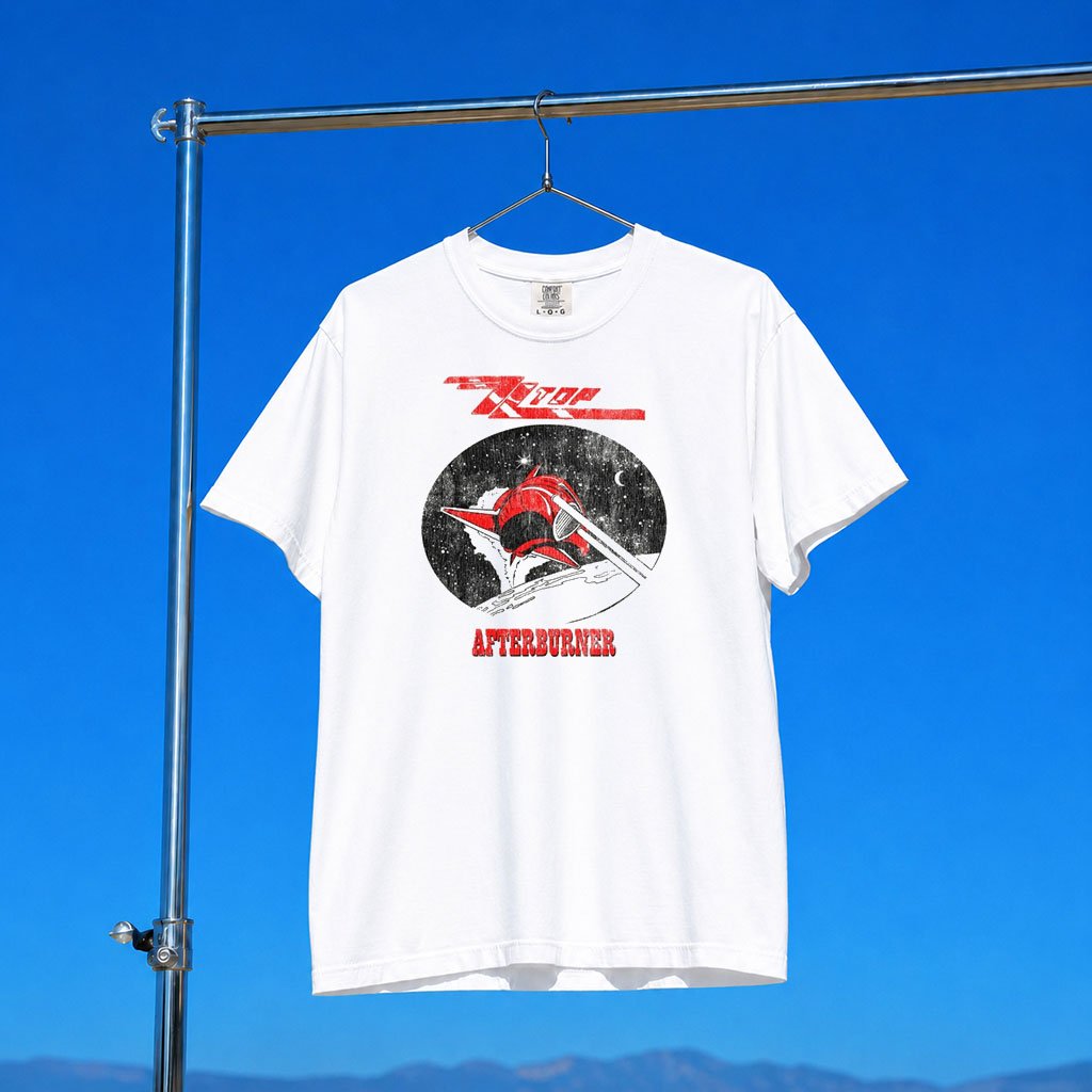 ZZ Top Merch 2026 Afterburner Illustrated T-Shirt White Cool Gifts For Rock Lovers
