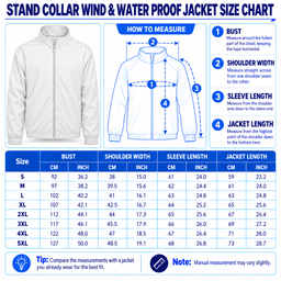 Alabama Crimson Tide | Premium NCAA Classic Game Day Water Proof Jacket TD size chart