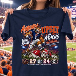 Auburn Tigers Upset In Athens 27-24 Game Day Shirt - Navy