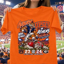 Auburn Tigers Upset In Athens 27-24 Game Day Shirt - Orange
