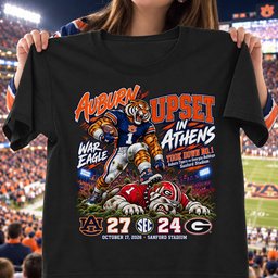 Auburn Tigers Upset In Athens 27-24 Game Day Shirt - Black