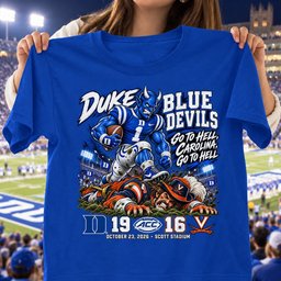 Duke Blue Devils 19 16 Win Over Virginia Cavaliers Game Day Shirt - Royal