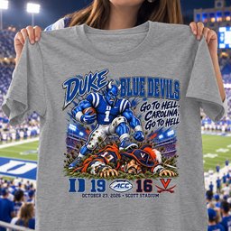 Duke Blue Devils 19 16 Win Over Virginia Cavaliers Game Day Shirt - Sport Grey