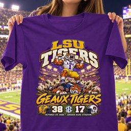 LSU Tigers 38 17 Win Over Auburn Tigers Game Day Shirt - Purple