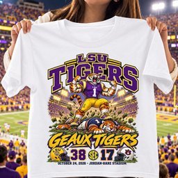 LSU Tigers 38 17 Win Over Auburn Tigers Game Day Shirt - White