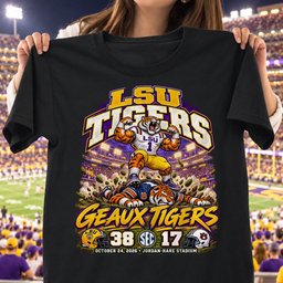LSU Tigers 38 17 Win Over Auburn Tigers Game Day Shirt - Black